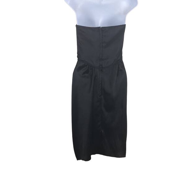 L.A. Glo Black and Gold Sequence Strapless Evening Dress with Bow Size 7B - Picture 7 of 12